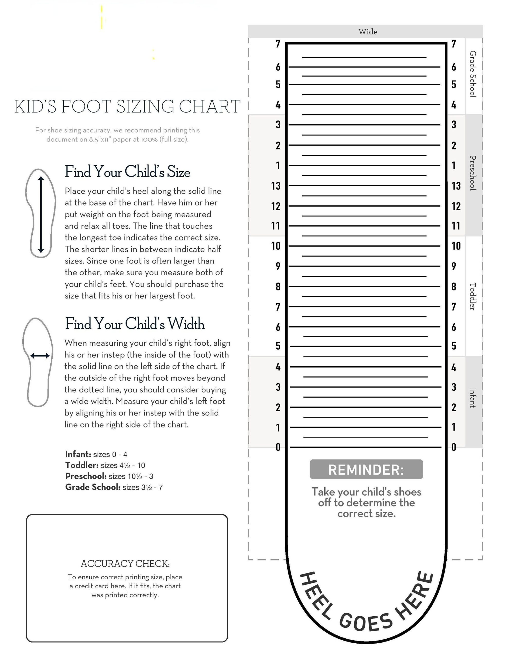 Kids Foot Sizer Charts Simple Foot Sizer Charts Child Shoe Sizer Charts Toddler Shoe Sizer Foot Shoe Size Determiner instant Download Etsy