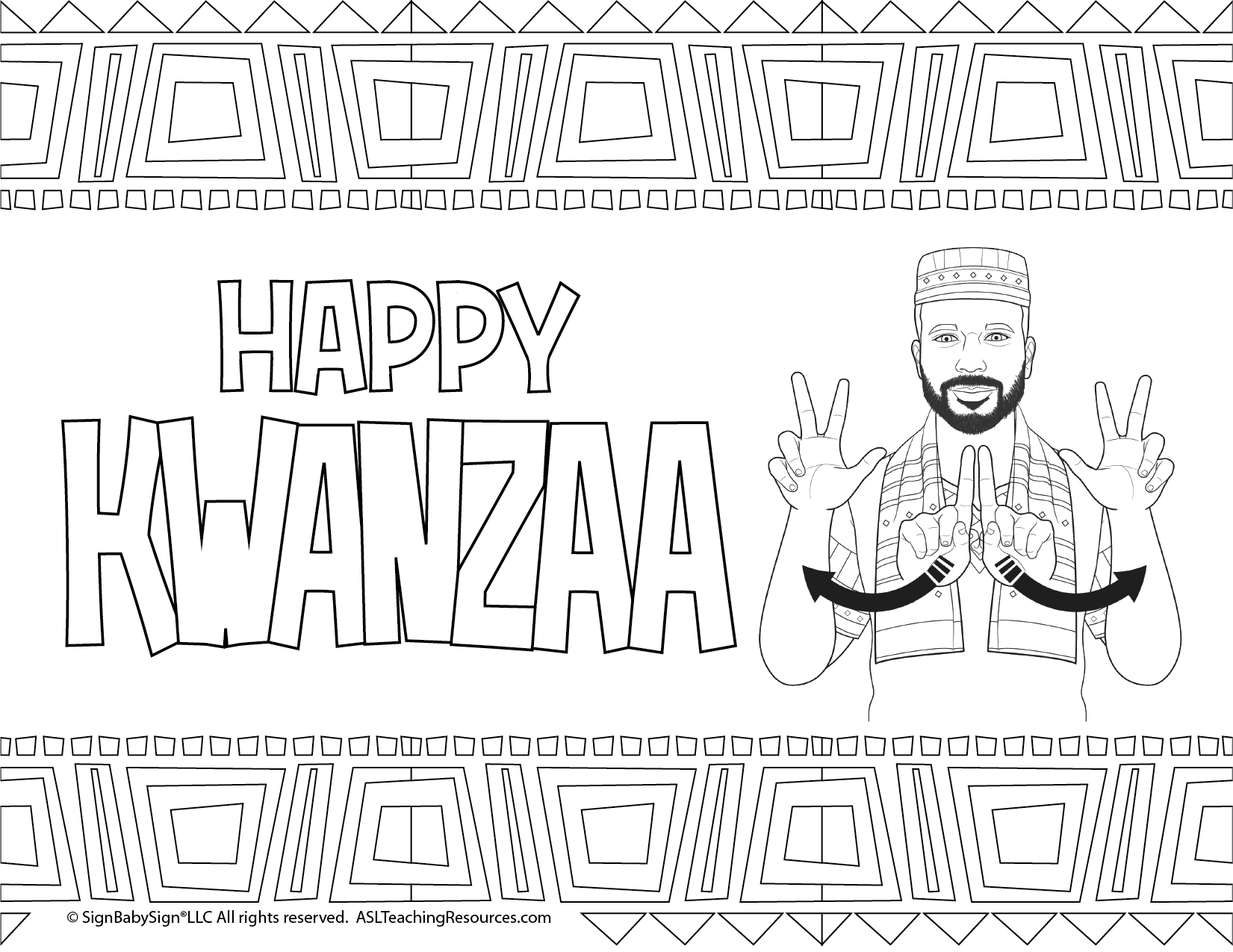 Kwanzaa Coloring Sheets ASL ASL Teaching Resources