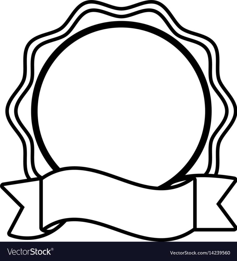 Label Ribbon Decoration Template Outline Vector Image
