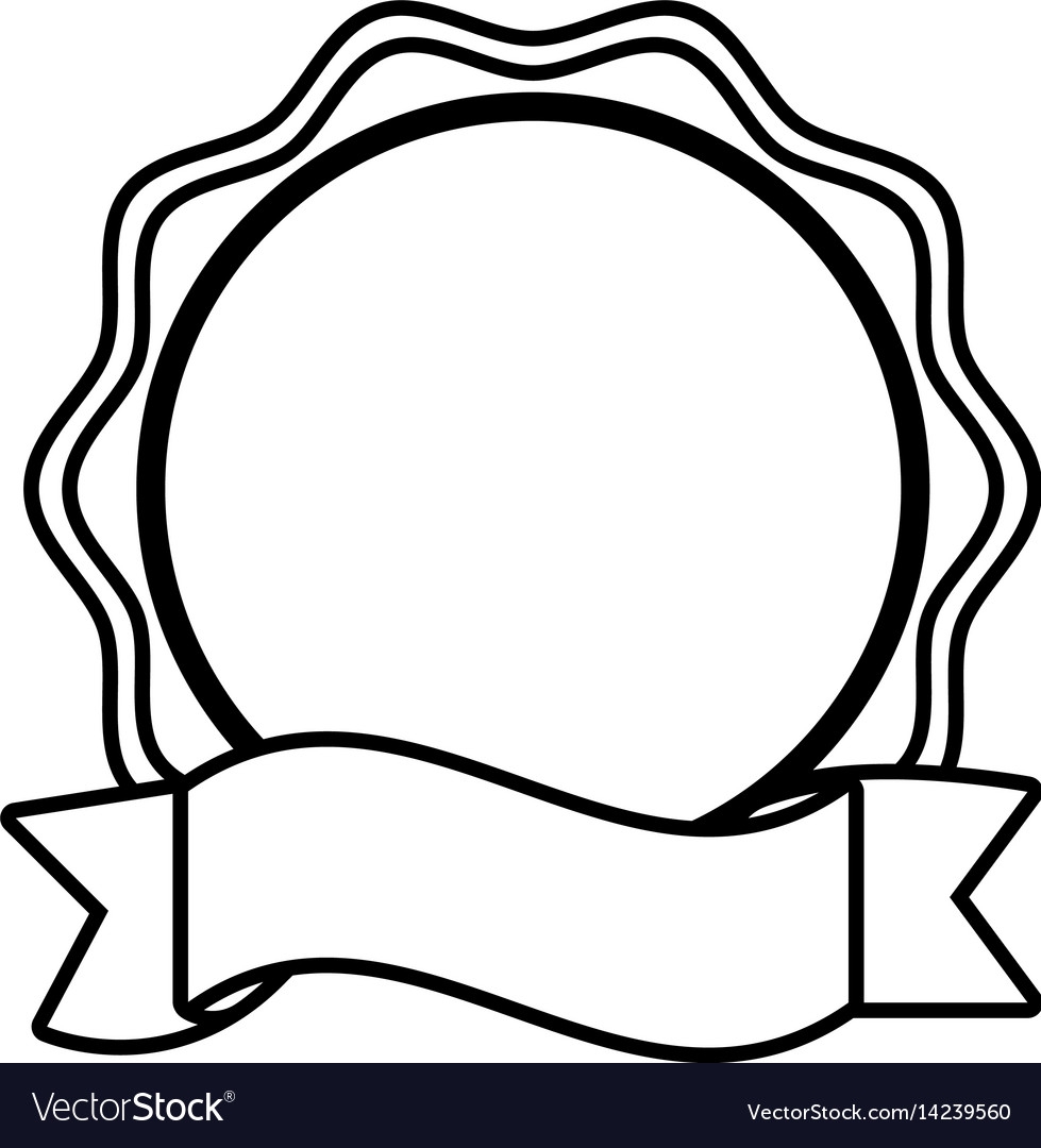 Label Ribbon Decoration Template Outline Vector Image