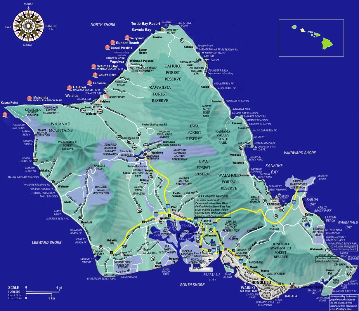 Printable Map Of Oahu Pdf Printable Map Of Oahu Pdf