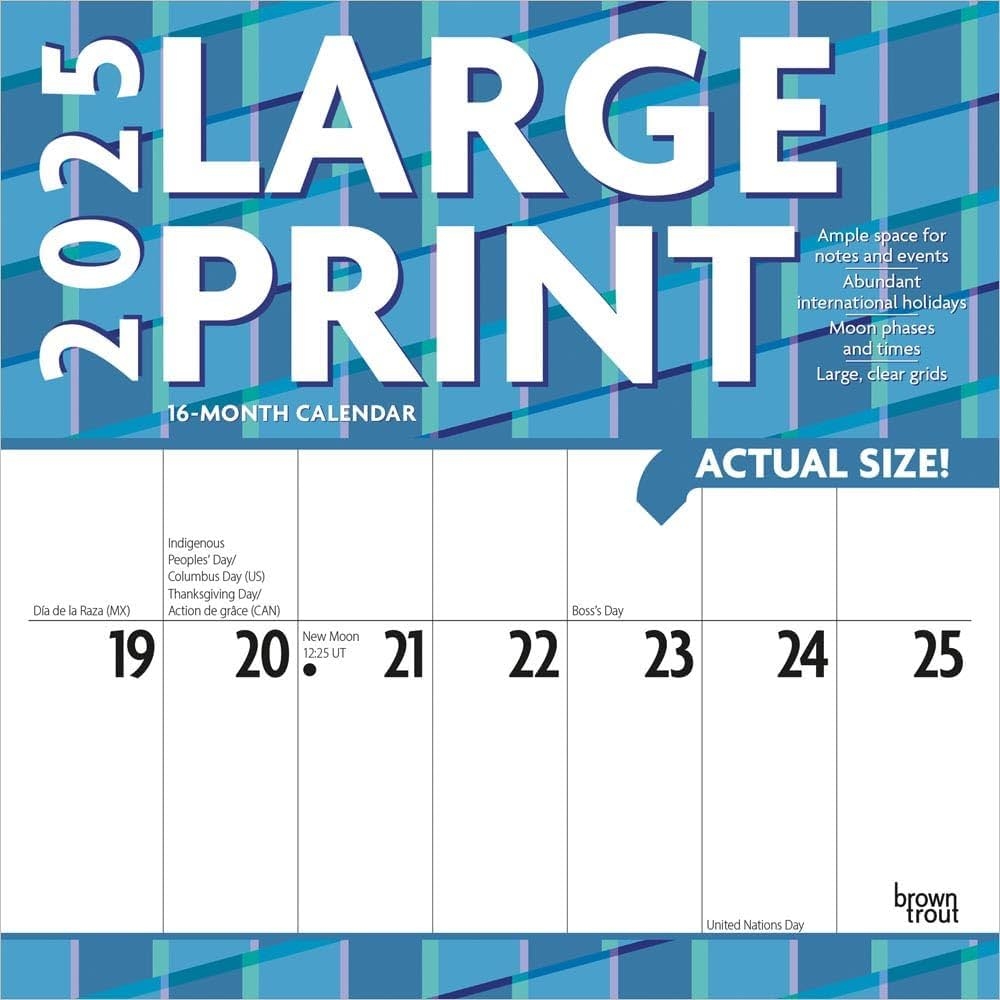 Large Print 2025 12 X 24 Inch Monthly Square Wall Calendar Matte Paper Plastic Free BrownTrout Easy To See Large Font BrownTrout BrownTrout Publishers Inc 9781975478391 Amazon Books