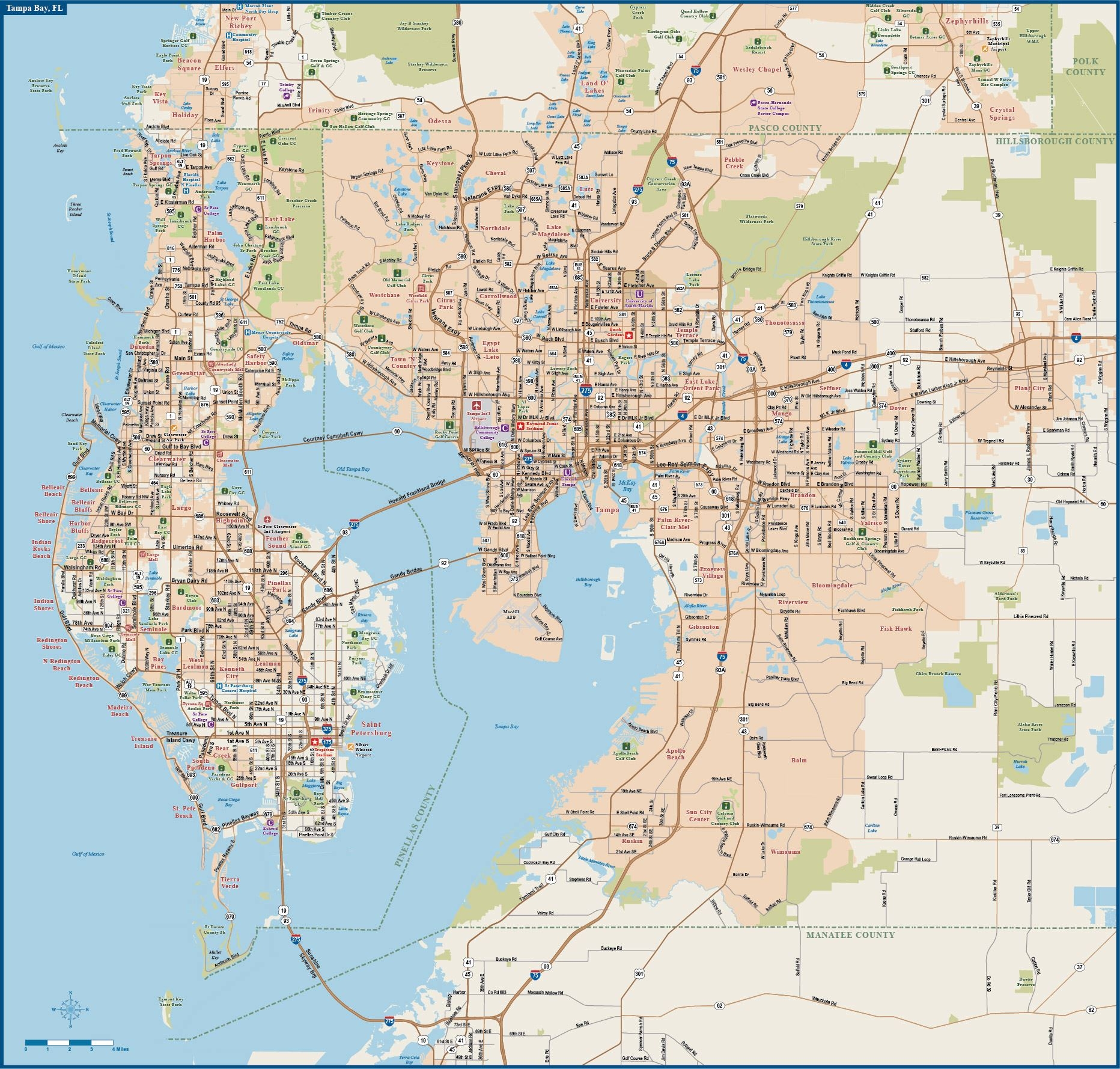 Large Tampa Maps For Free Download And Print High Resolution And Detailed Maps