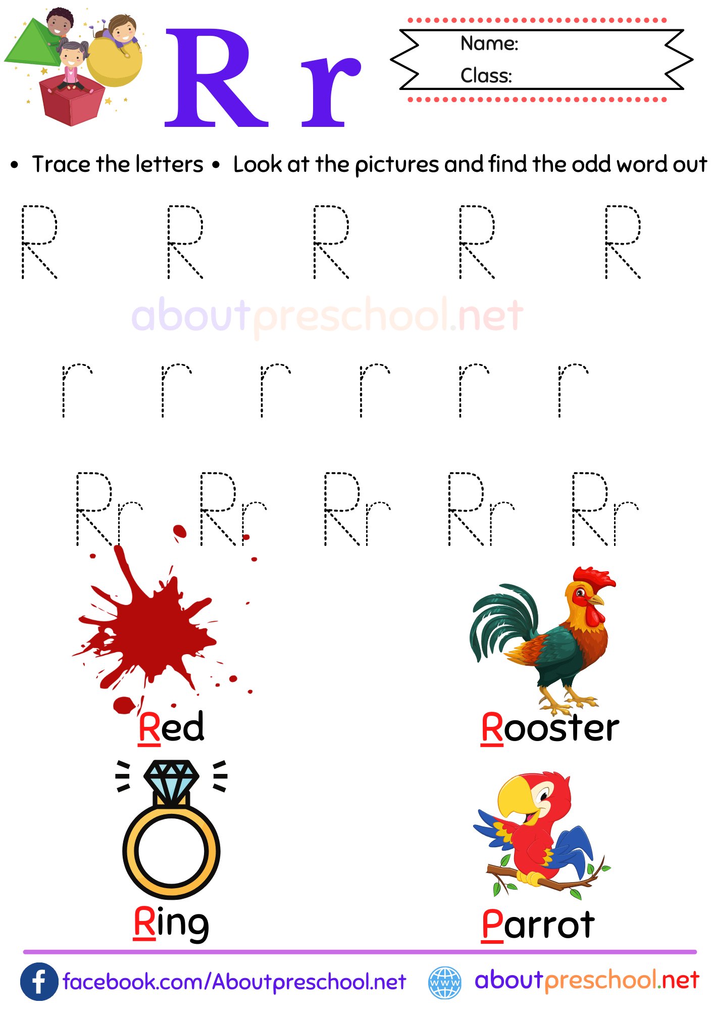 Printable Letter R Worksheets For Preschool