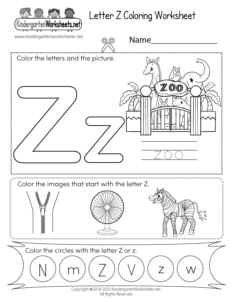 Letter Z Coloring Worksheet Free Printable Digital U0026 PDF