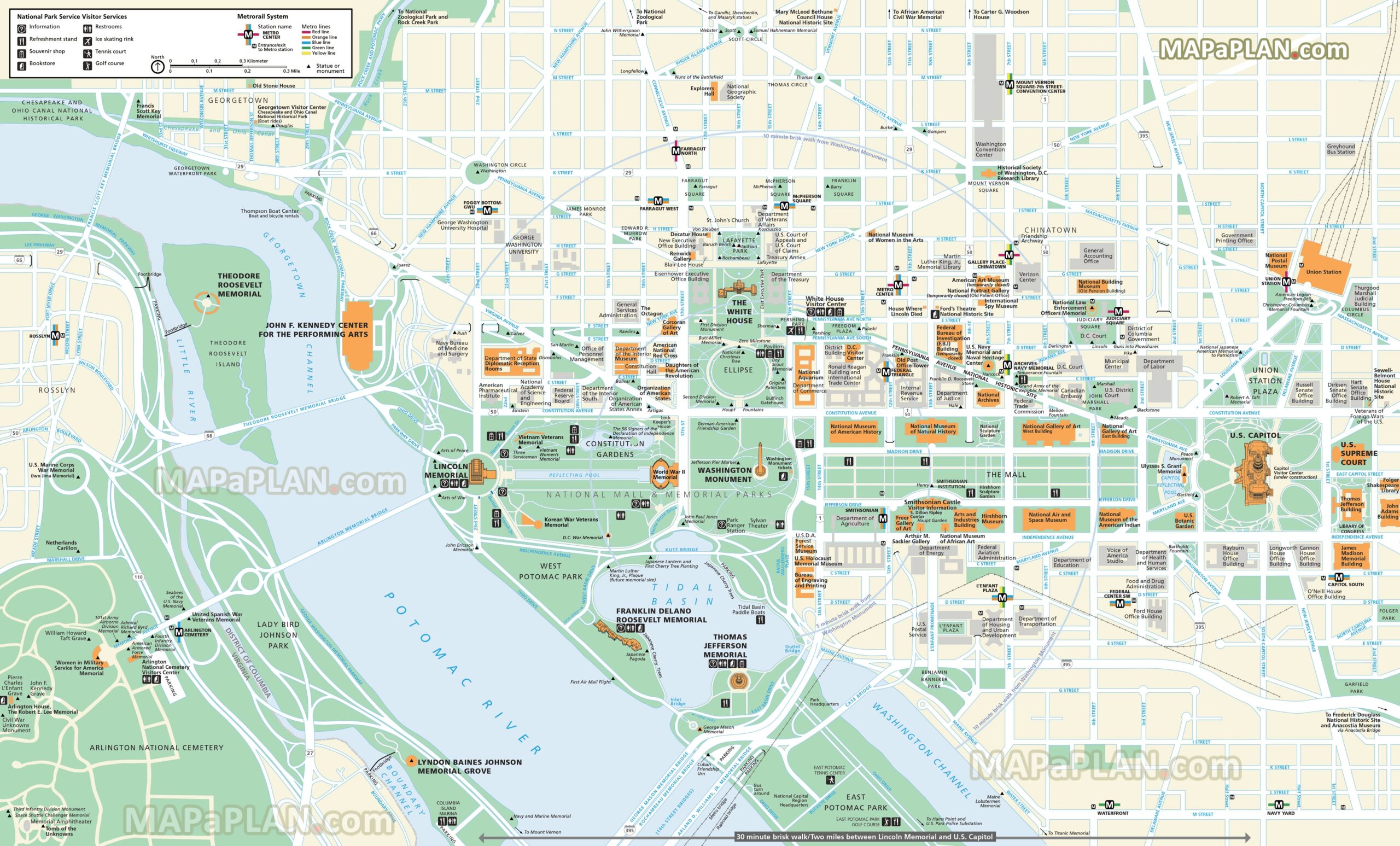 Washington Dc Sightseeing Map Printable