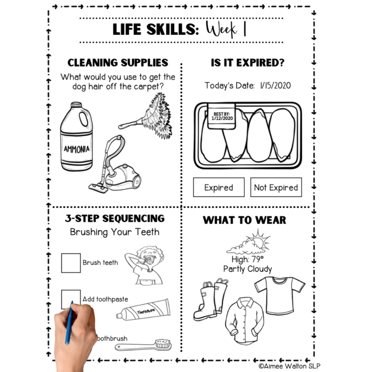 Life Skills Homework Worksheets Library
