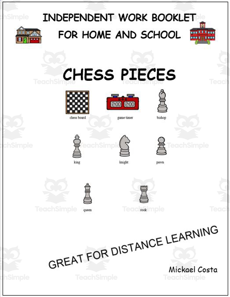 Literacy Worksheets Chess Pieces By Teach Simple