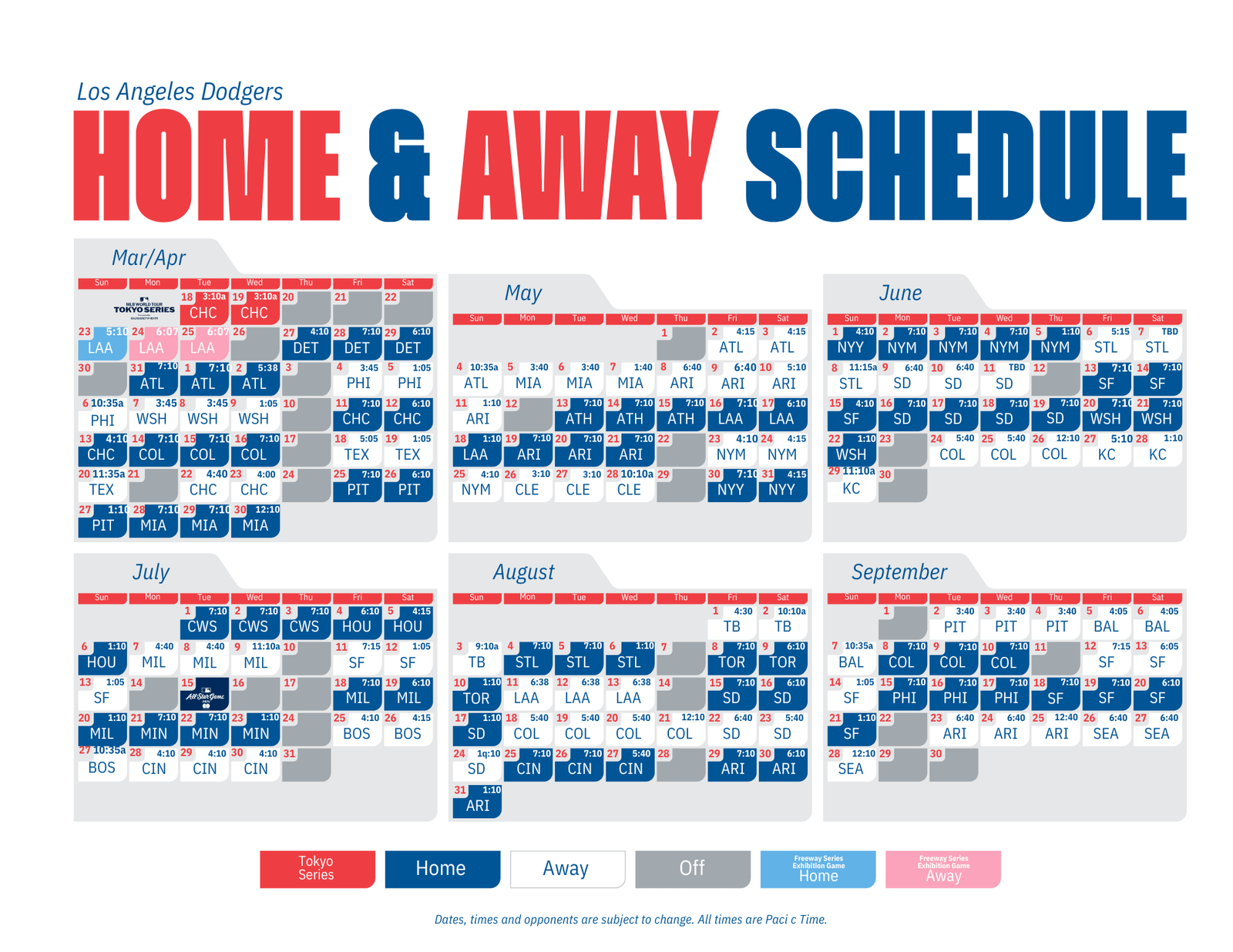 Dodgers 2026 Schedule Calendar Printable