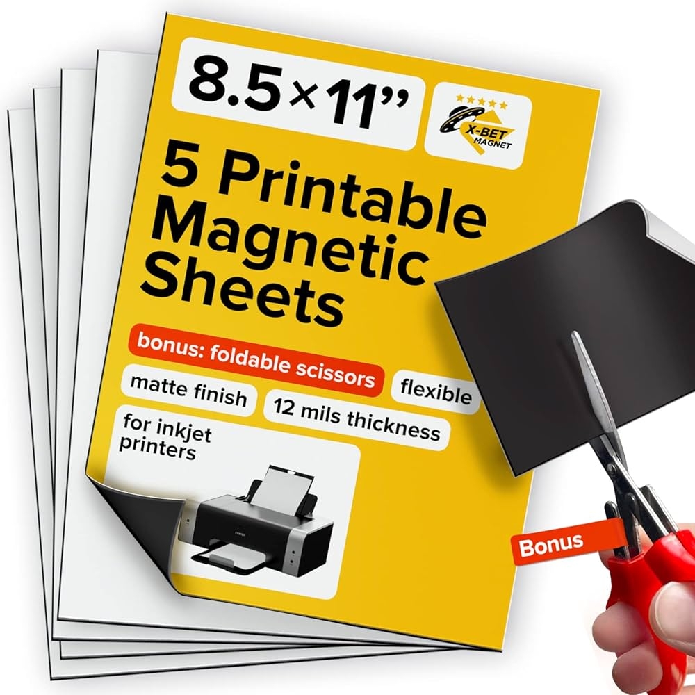 Magnet Paper Bulk Printable Magnet Sheets Glossy 13 5mil 8 5x11 Inches For Inkjet Printers 50 Sheets 8 5x11 Magnet Sheets Magnet Paper Bulk Printable Magnet Sheets Glossy 13 5mil 8 5x11 Inches For Inkjet Printers 50 Sheets 8 5x11 Magnet Sheets