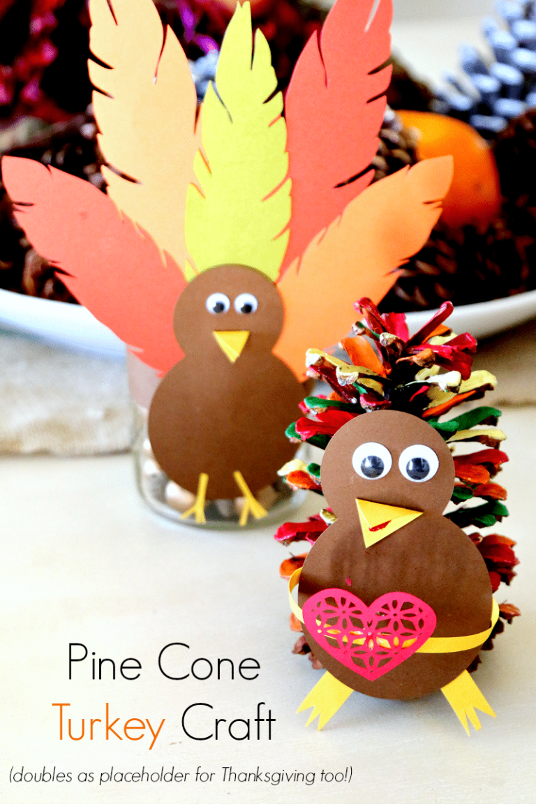 Make A Pinecone Turkey Craft With Our FREE Printable MomDot