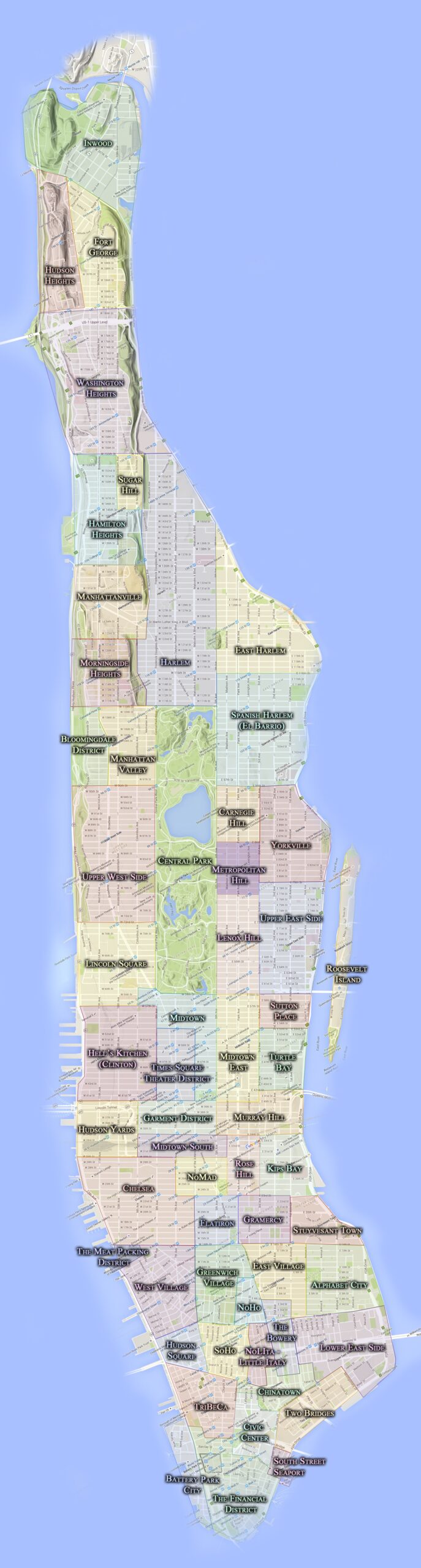 Printable Map Manhattan