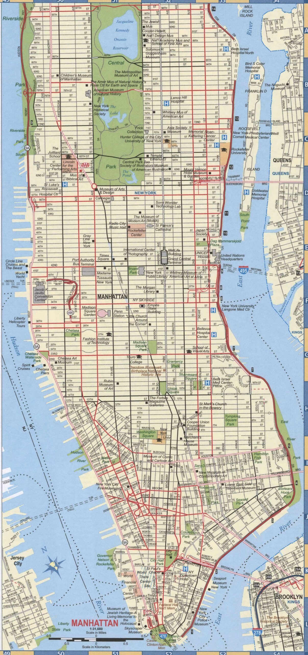 Manhattan NY Road Map Free Printable Map Highway Manhattan New York Worksheets Library