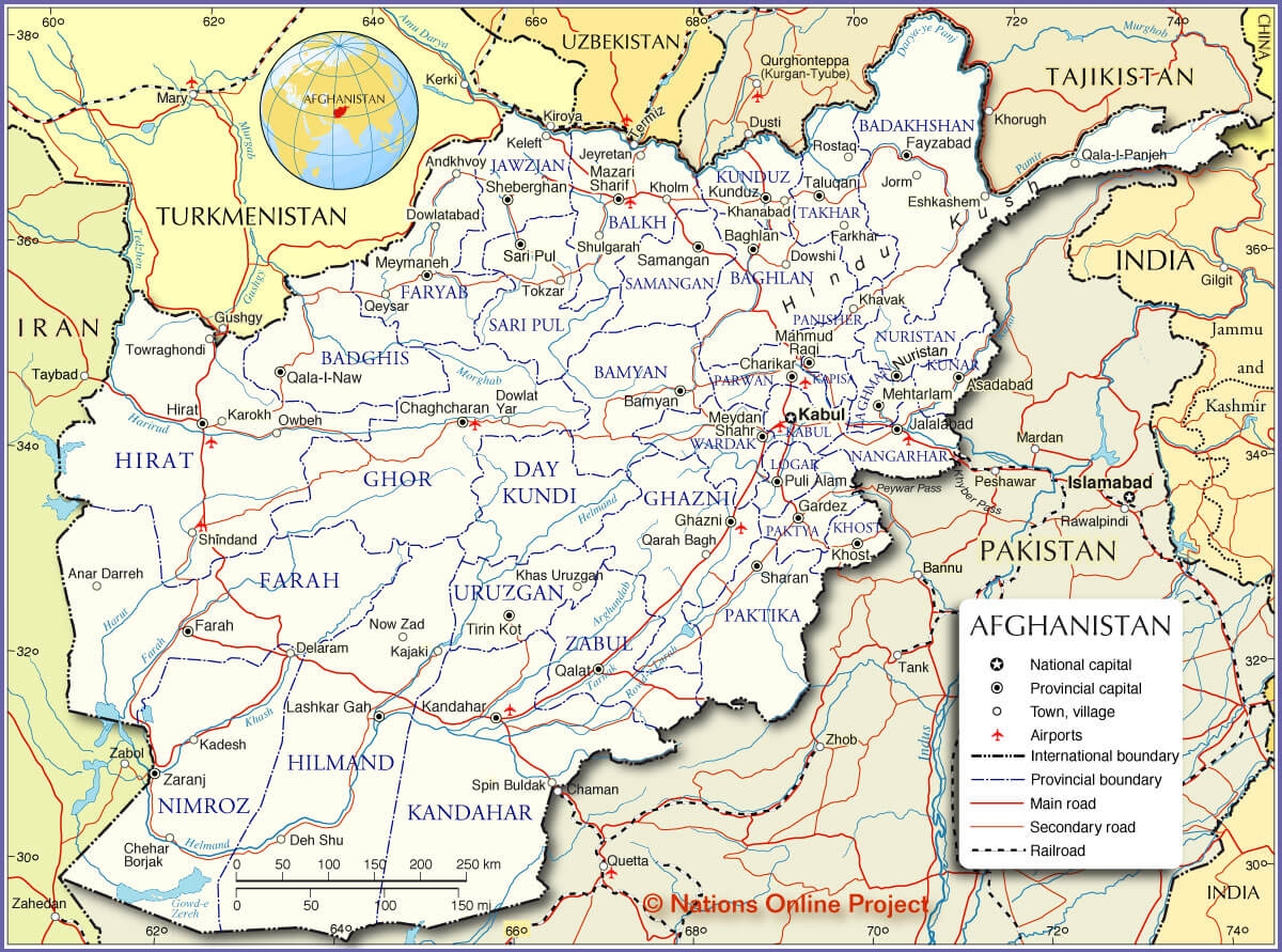 Map Of Afghanistan Guide Of The World