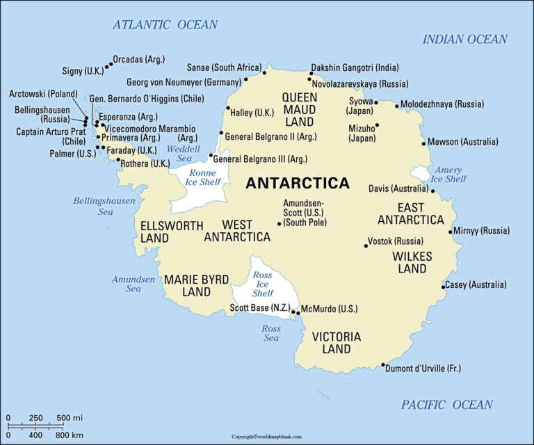 Map Of Antarctica Printable Antarctica Map PDF 
