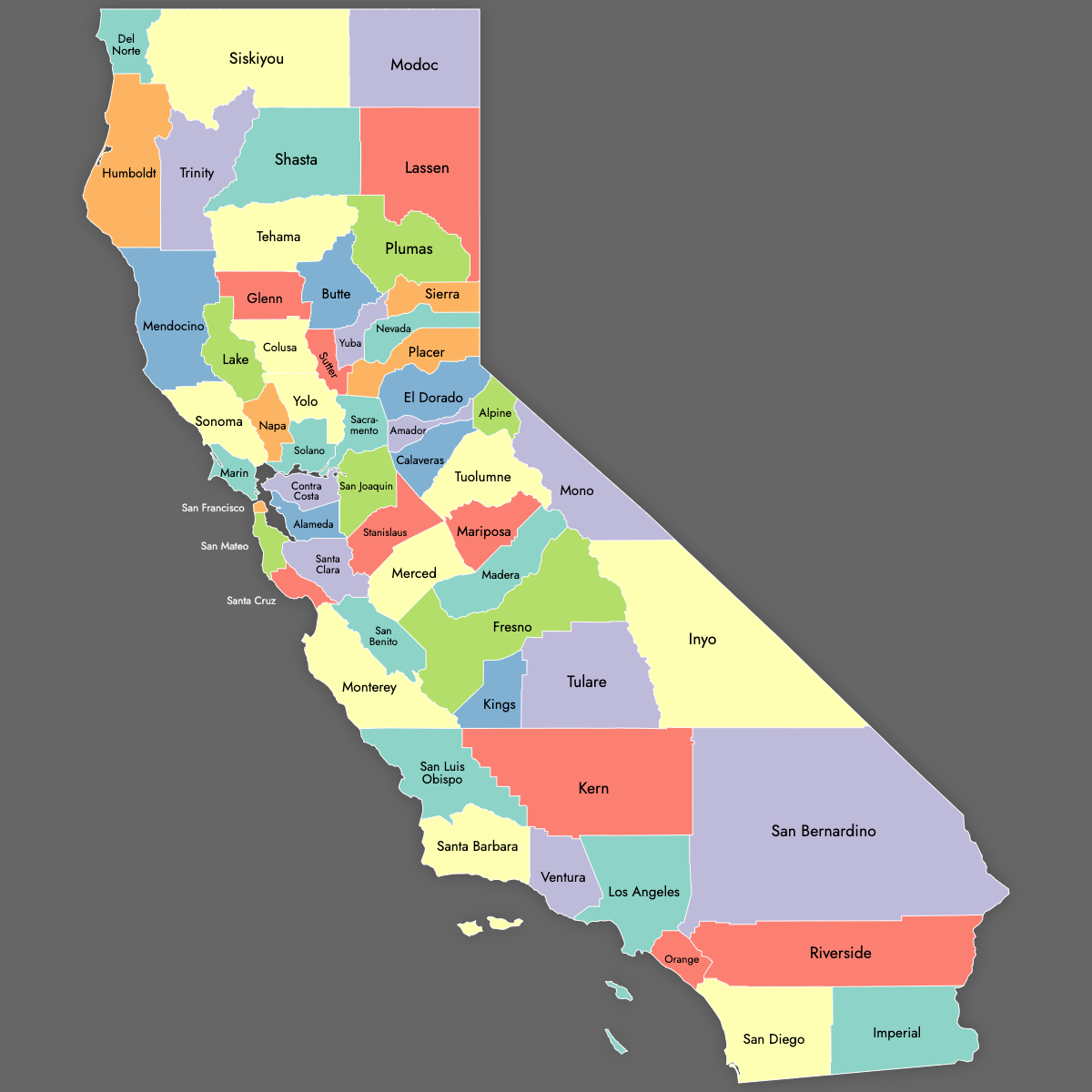 Map Of California Counties Explore Download Create Your Own Ultimaps