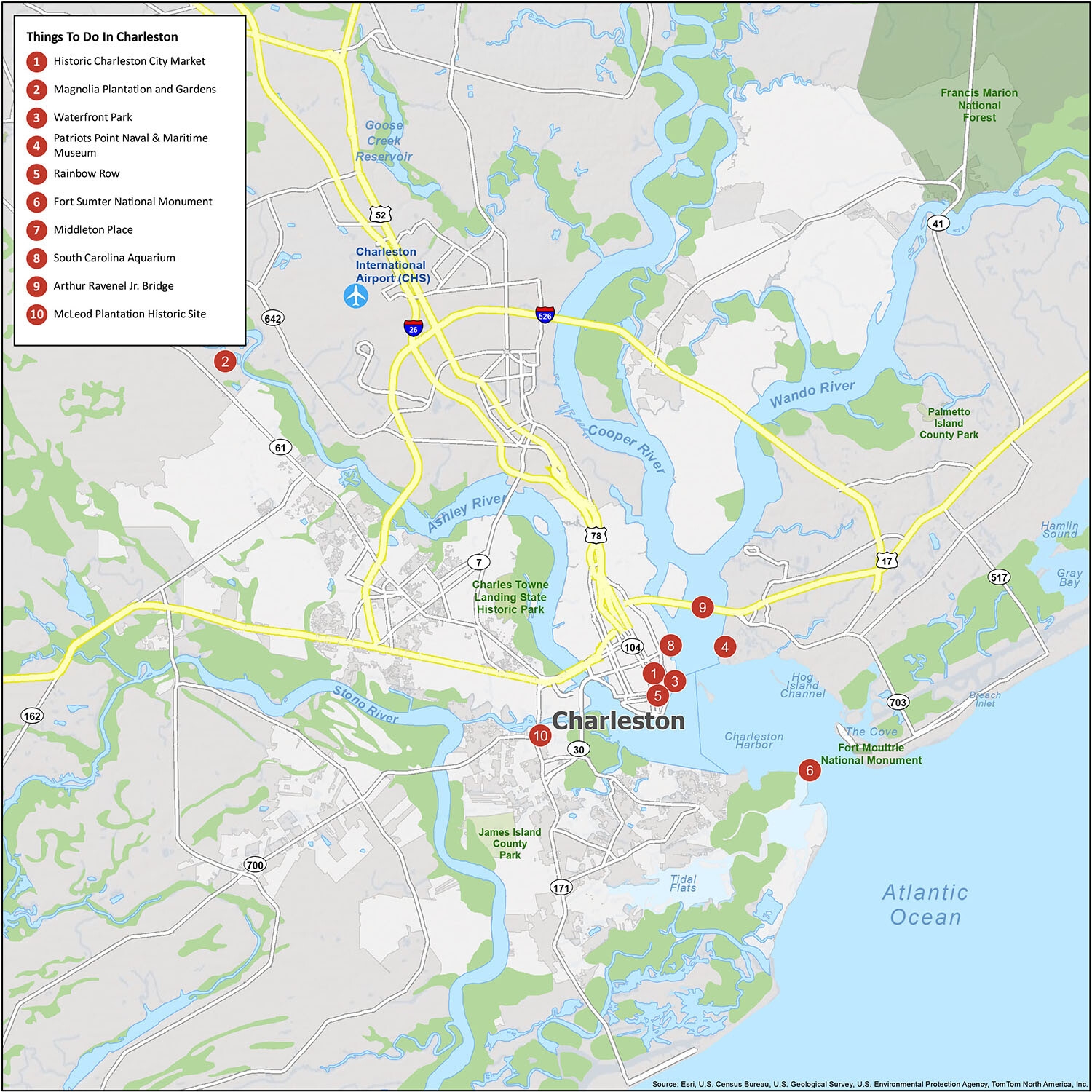 Map Of Charleston South Carolina GIS Geography