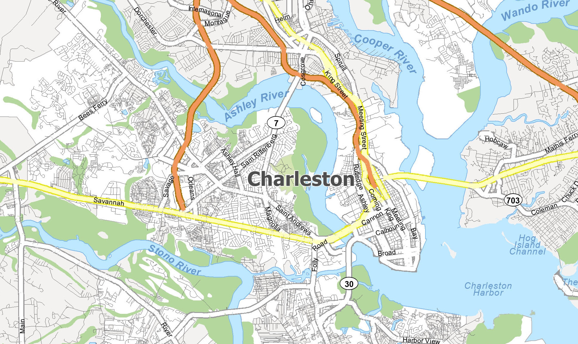 Map Of Charleston South Carolina GIS Geography