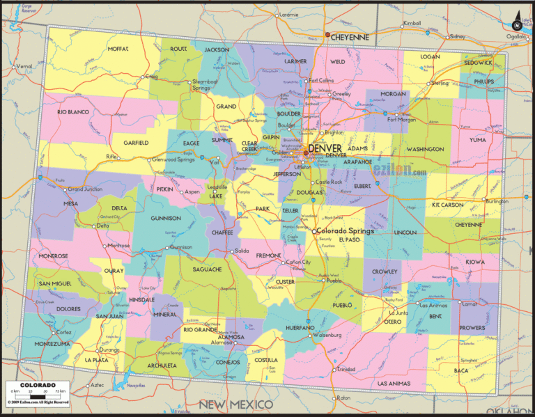 Map Of Colorado Colorado Map With Cities Counties And Roads Ezilon Maps