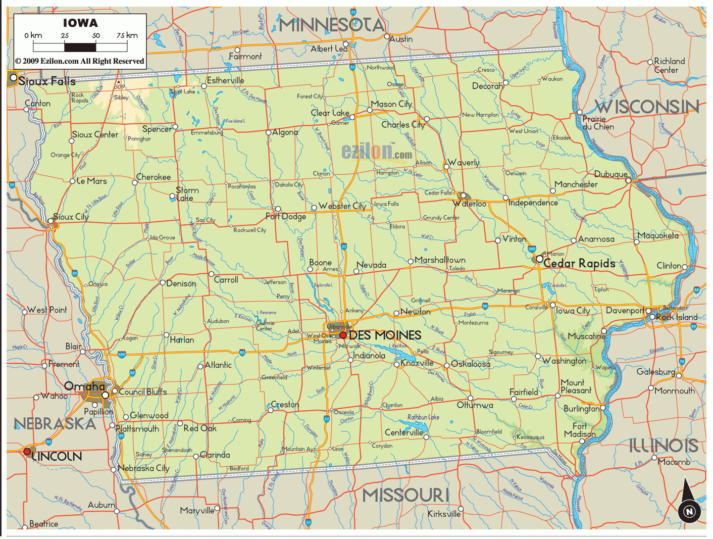 Map Of Iowa Collection Of Maps Of Iowa State Iowa Map