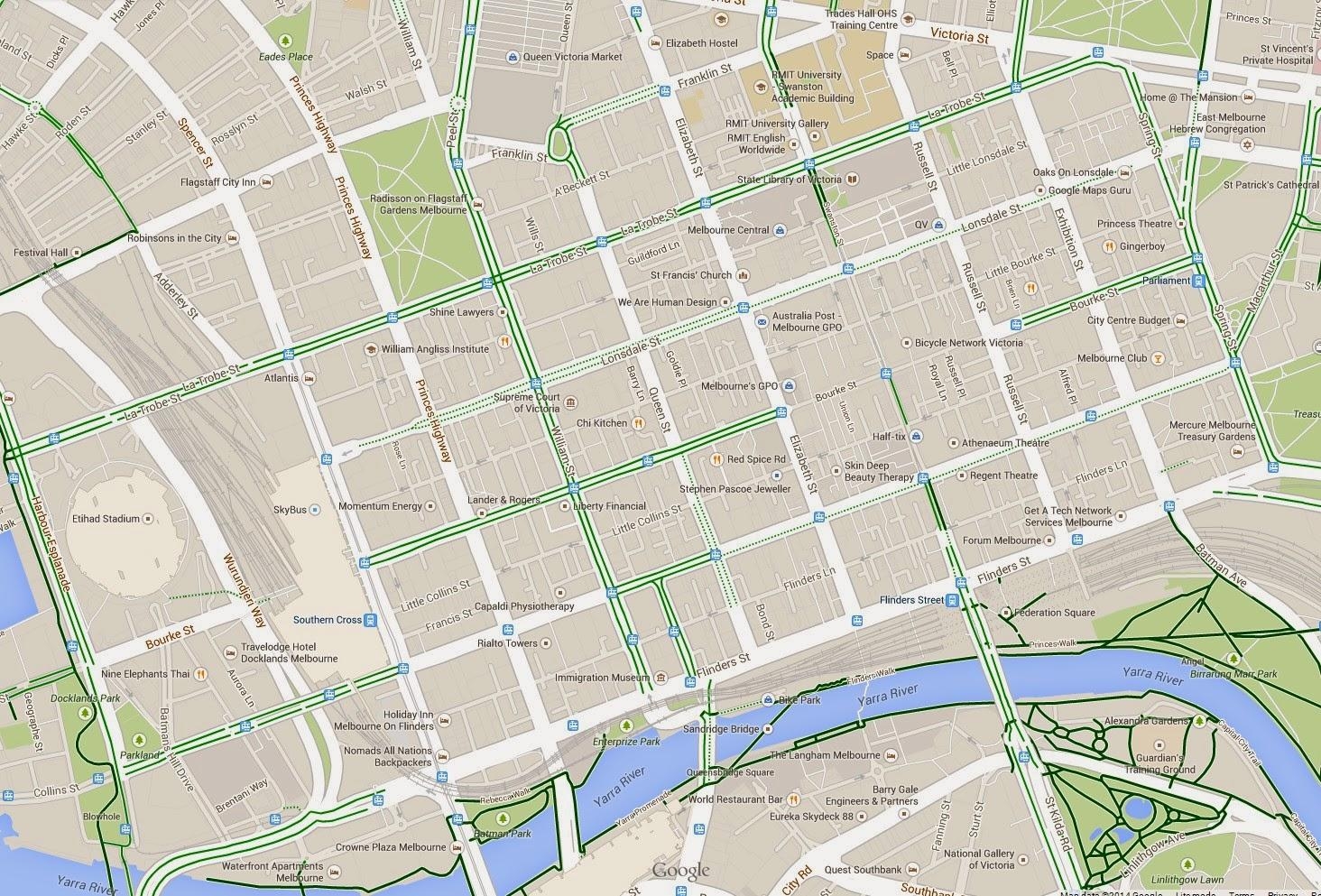 Printable Map Of Melbourne Cbd Australia