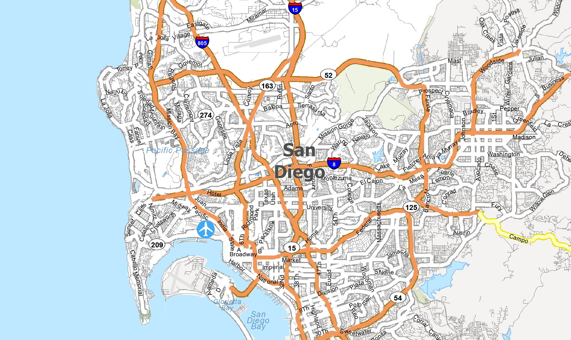 Map Of San Diego California GIS Geography