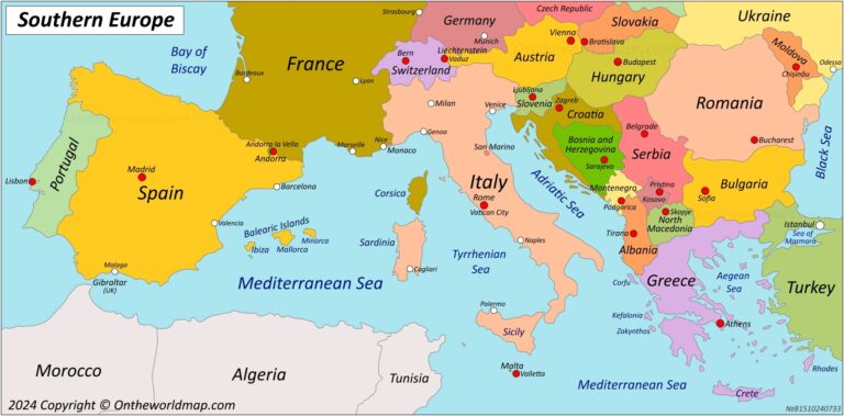 Map Of Southern Europe Ontheworldmap