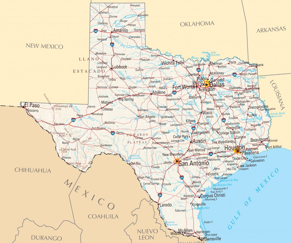 Map Of Texas Cities And Roads And Travel Information Download 