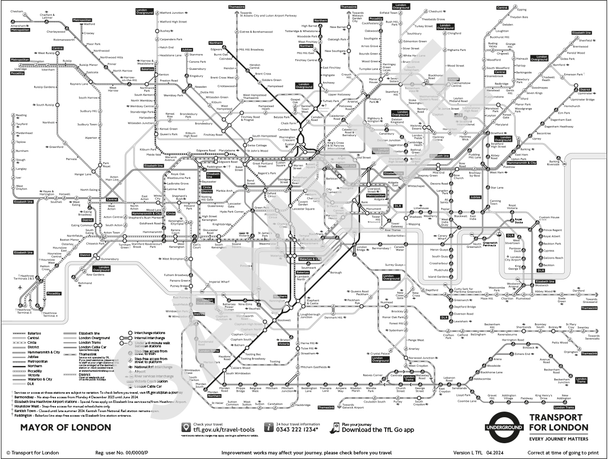 Map Sizes Formats Transport For London
