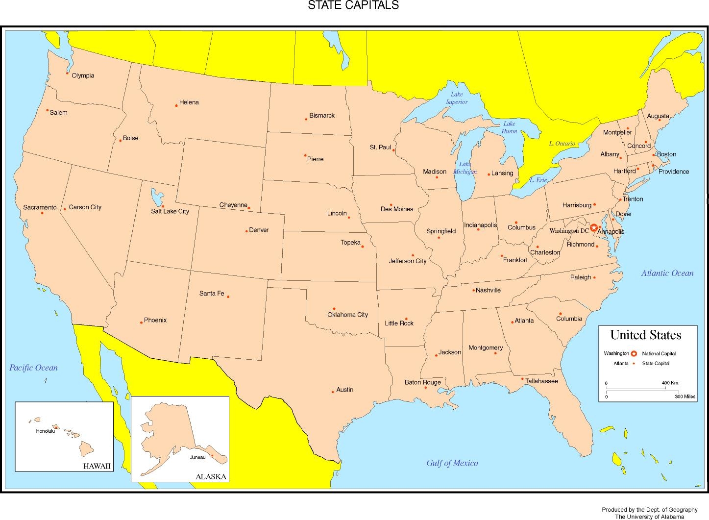 United States Of America Map Printable