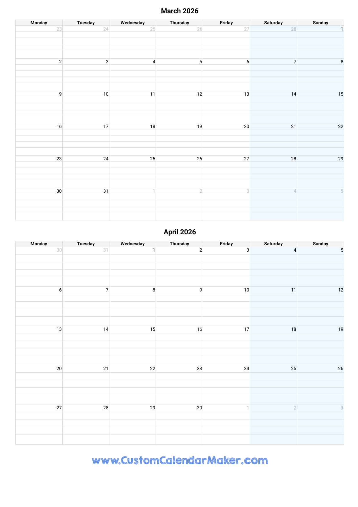 February March April 2026 Calendar Printable February March April 2026 Calendar Printable