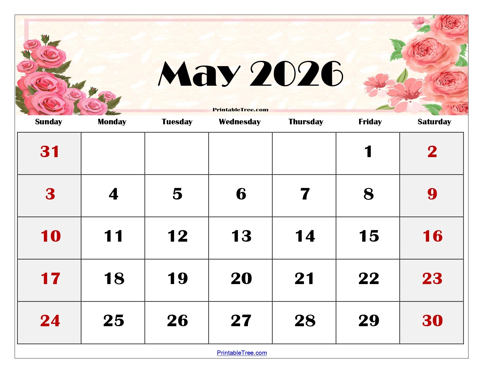 May 2026 Calendar Printable PDF With Holiday Templates Free May 2026 Calendar Printable PDF With Holiday Templates Free