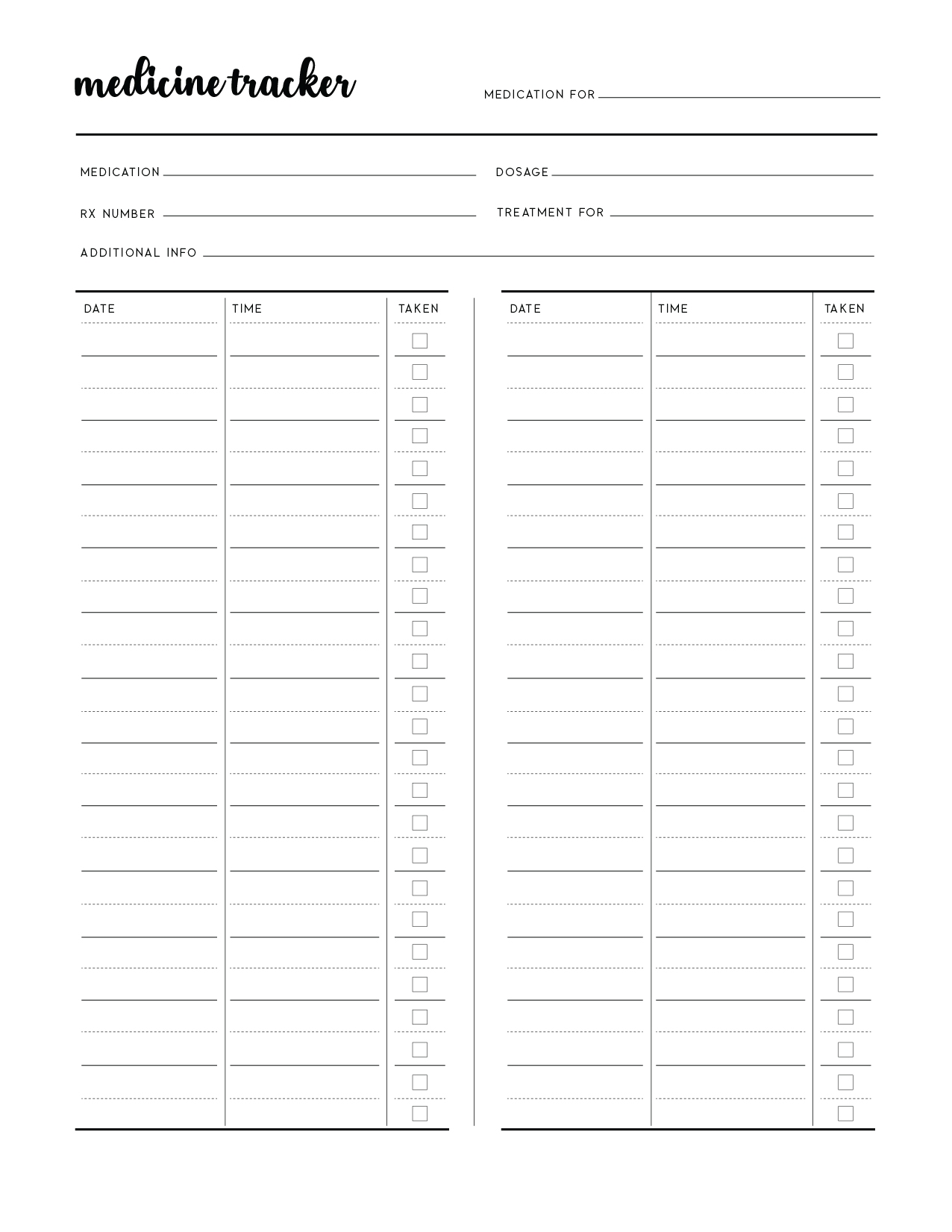 Medication Log 8 Of The Best Templates World Of Printables