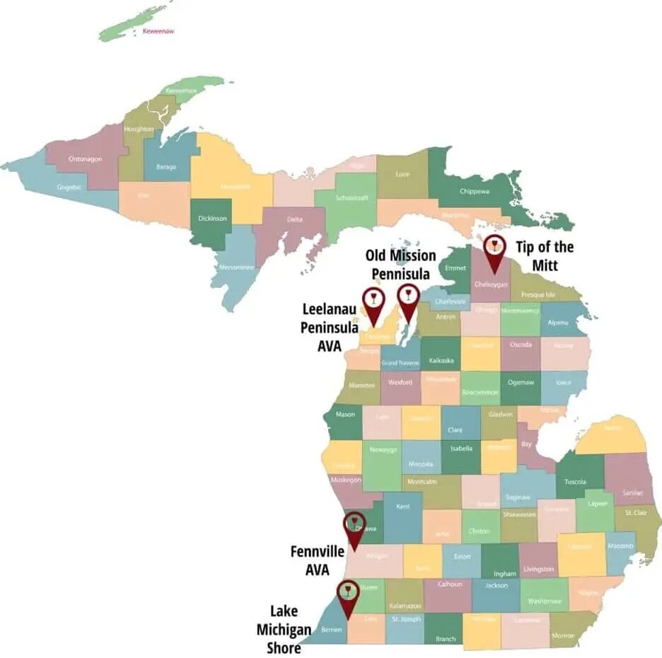 Printable Southwest Michigan Wine Trail Map