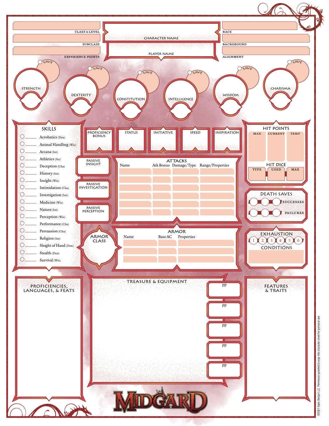 Dnd Character Sheet Printable