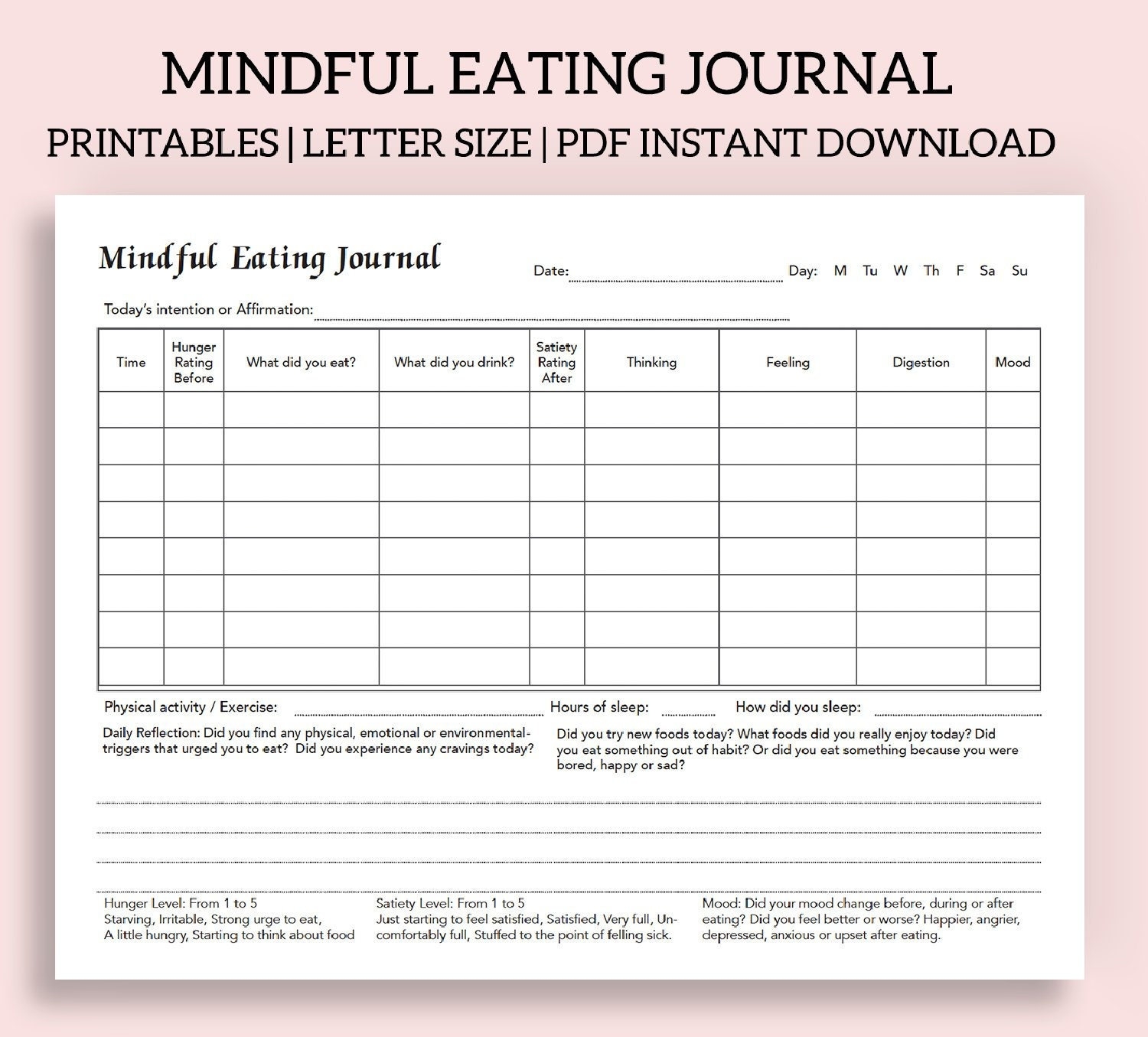 Mindful Eating Journal Printable And Fillable PDF Intuitive Eating Journal Food Journal Conscious Eating Instant Download Etsy Mindful Eating Journal Printable And Fillable PDF Intuitive Eating Journal Food Journal Conscious Eating Instant Download Etsy