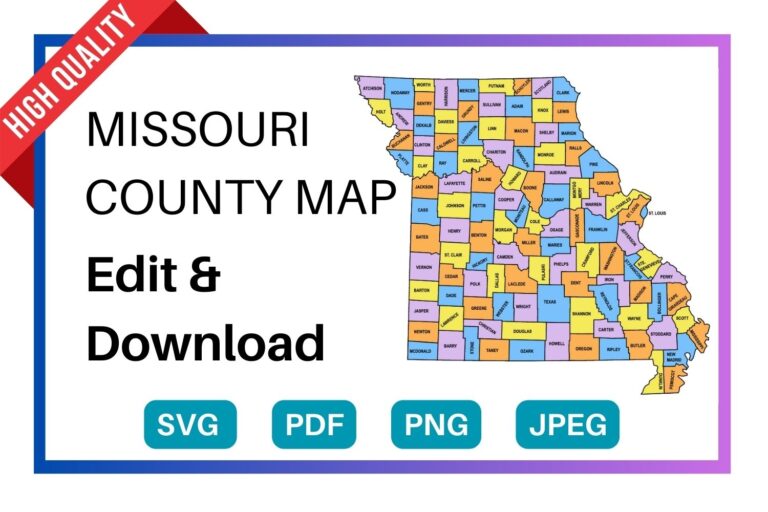 Missouri County Map Editable U0026 Printable State County Maps