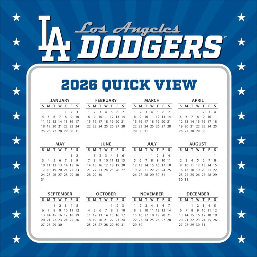 MLB Los Angeles Dodgers 2026 Desk Calendar Calendars