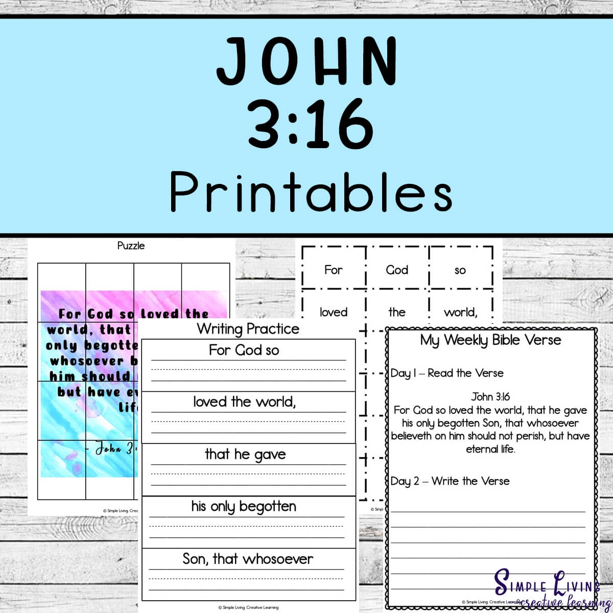 Printable John 3:16 Activity Sheet