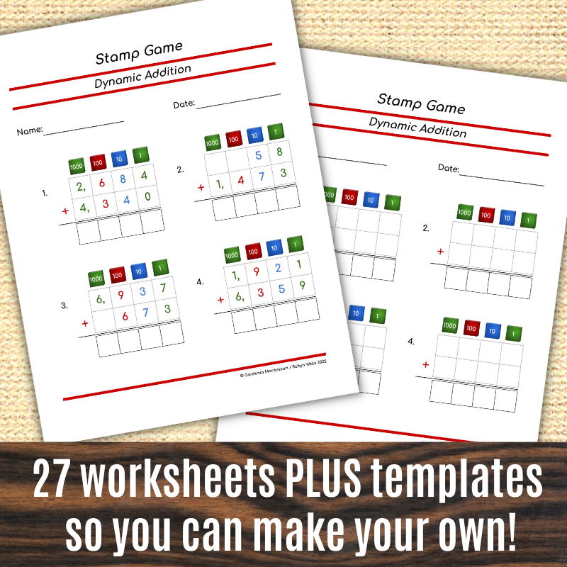 Montessori Stamp Game Worksheets For Elementary Montessori Math Montessori Printable For Math Operations Classful