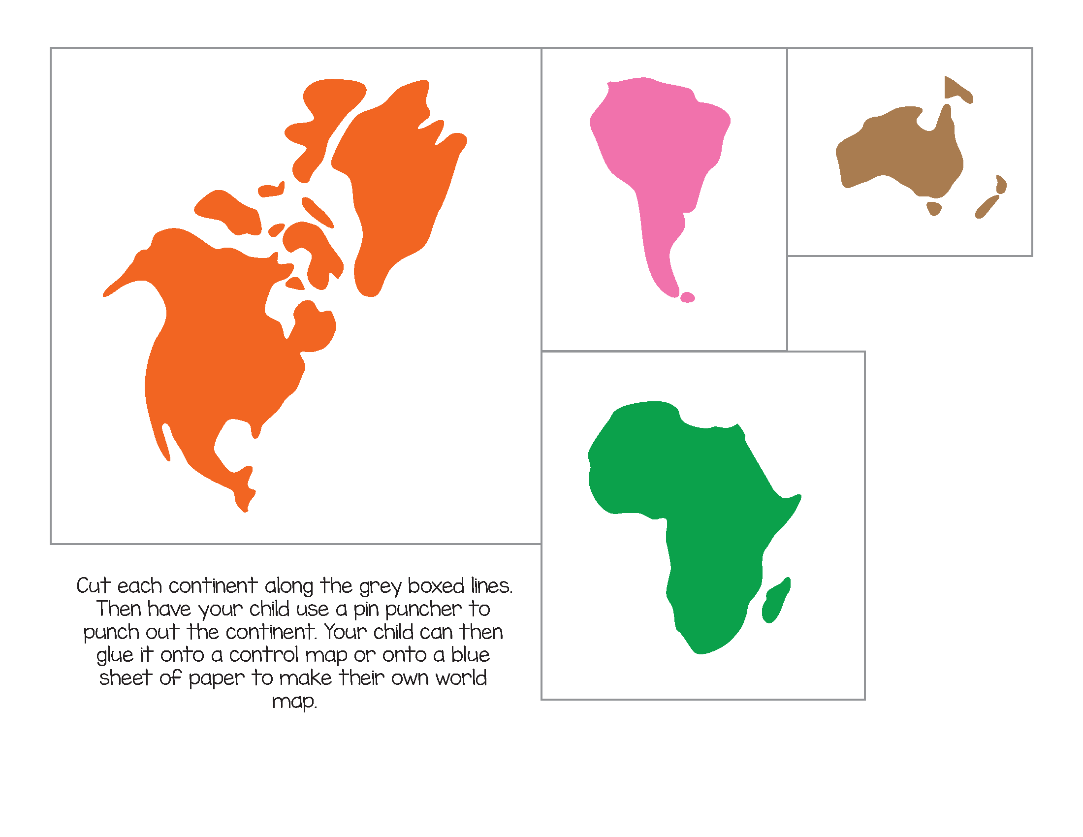 Continents Printable Map Continents Printable Map