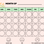 Monthly Behavior Chart Free Printable Goally