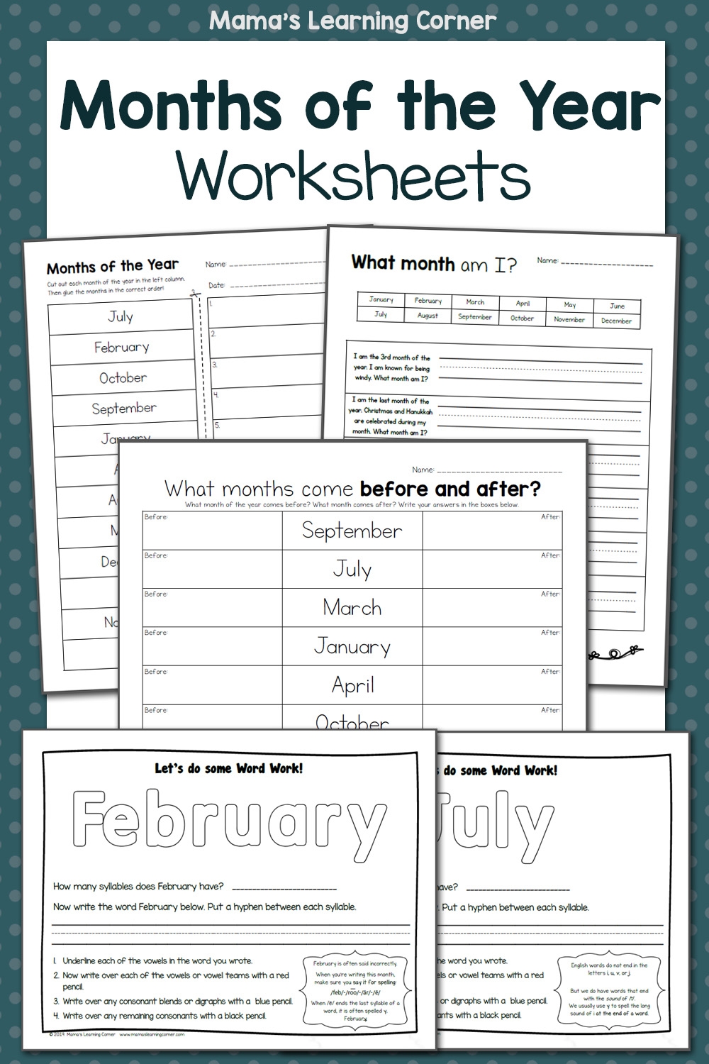 Months Of The Year Worksheets Mamas Learning Corner Months Of The Year Worksheets Mamas Learning Corner