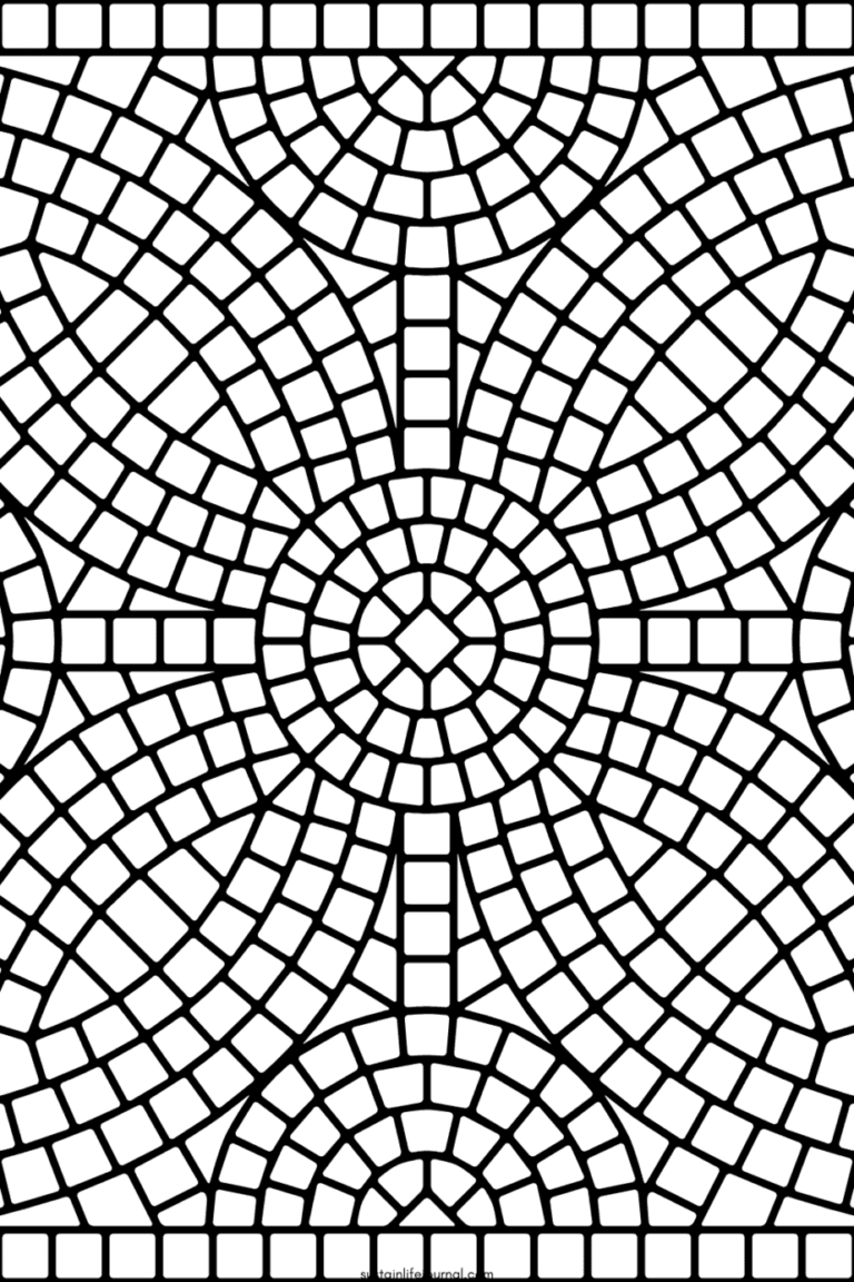 Mosaic Coloring Page To Print Sustain Life Journal