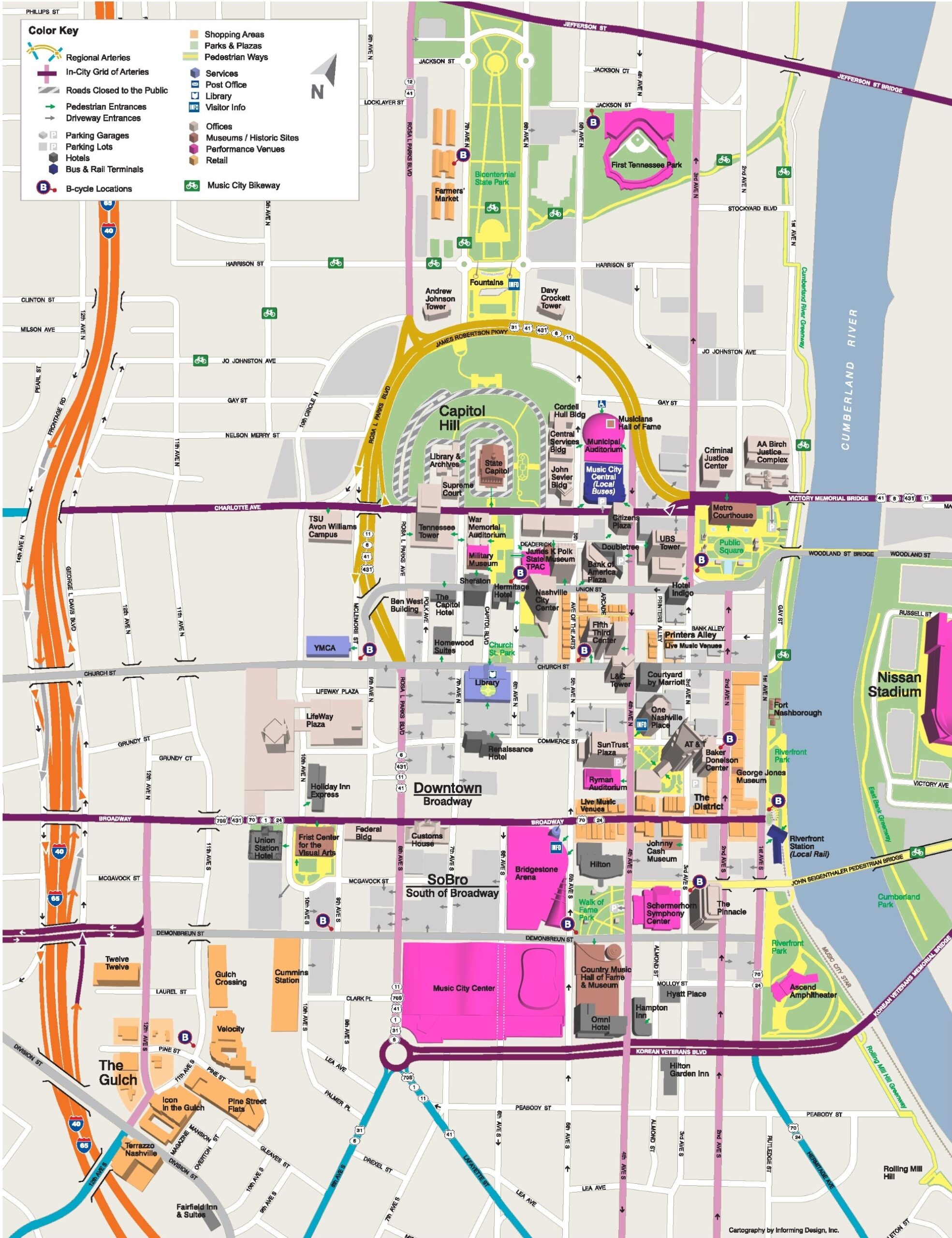 Nashville Tourist Attractions Map Ontheworldmap Nashville Tourist Attractions Map Ontheworldmap