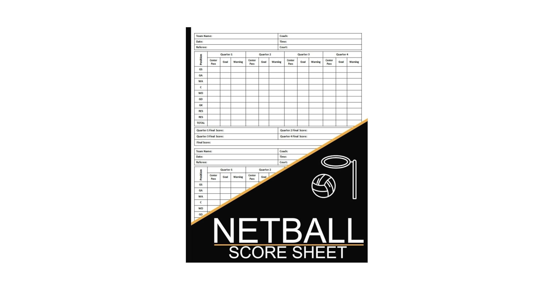Printable Netball Score Sheet Printable Netball Score Sheet