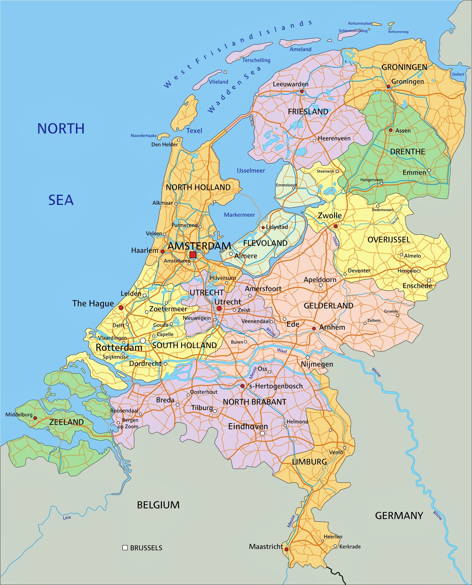Netherlands Maps Printable Maps Of Netherlands For Download