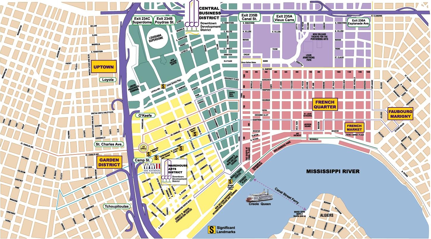 New Orleans Area Maps On The Town