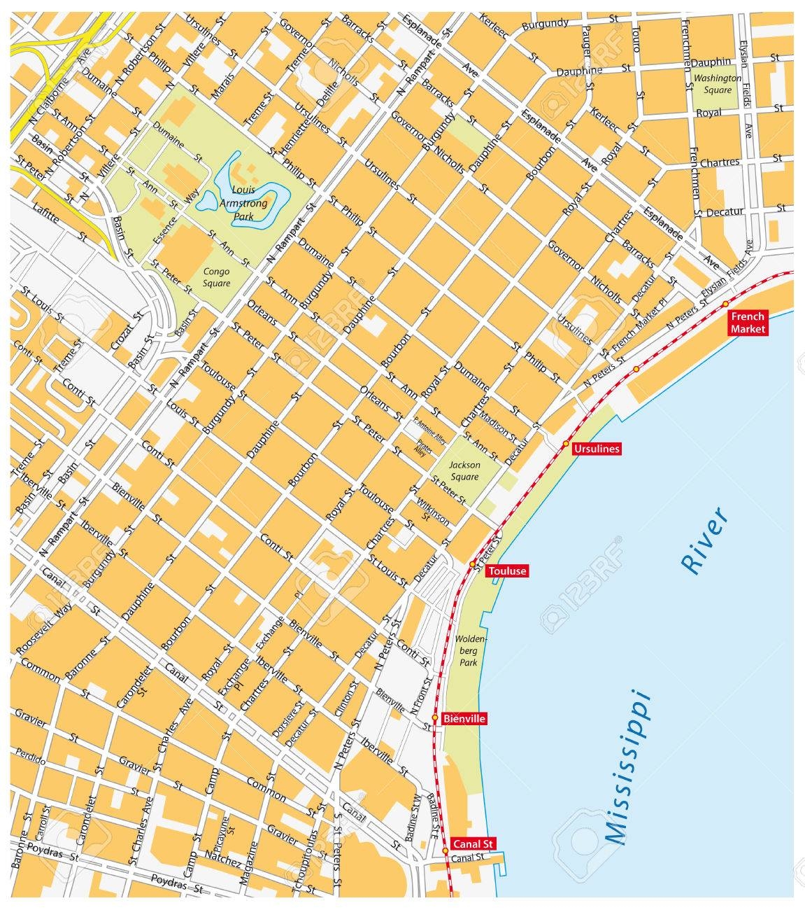 New Orleans French Quarter Map Royalty Free SVG Cliparts Vectors And Stock Illustration Image 34908079 