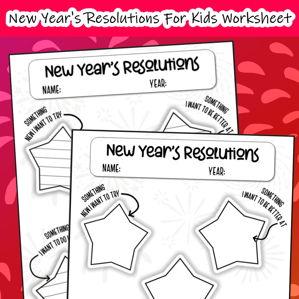 New Year's Resolution Worksheet Printables